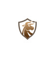 creative logo brown bull shield design symbol vector image vector image