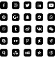social media black rounded icons set vector image