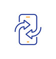phone transfer line icon smartphone app sign vector image