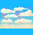 color hand-drawn image clouds and blue sky vector image