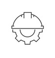helmet with gear icon vector image