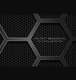 abstract dark grey hexagon overlap on mesh vector image