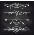 chalk boho style arrow dividers vector image