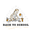 flat studiyng boy school icons set isolated vector image