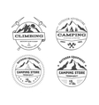 set of monochrome outdoor camping adventure vector image