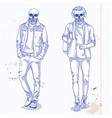 man with skull with hairstyle wearing suit vector image vector image