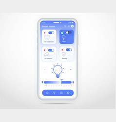 Smartphone smart home controlled app ux ui iot Vector Image
