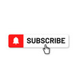 subscribe button for social media vector image