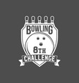 bowling emblem label badge and design elements vector image