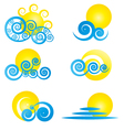 sun and water clouds vector image