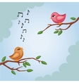 two birds on a branch vector image