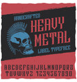 heavy metal label typeface poster vector image