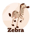 abc cartoon zebra vector image