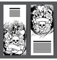 banners with retro tattoo symbols cartoon old vector image