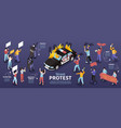 isometric protest infographic vector image vector image