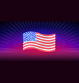 neon sign waving usa flag vector image vector image