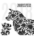 2018 greeting chinese new year card with stylized vector image vector image