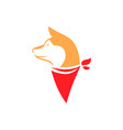 dog with red bandana on white backdrop vector image vector image
