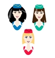 stewardess icons simple air hostess avatar vector image