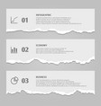 torn paper sheets with numbers infographic icons vector image