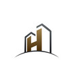 letter h construction logo design concept template vector image