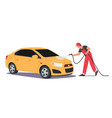 car wash service concept worker character wearing vector image vector image