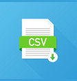 download csv button downloading document concept vector image