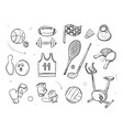 hand drawn sketch sports fitness equipment vector image