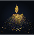 happy diwali diya design made with glowing vector image vector image