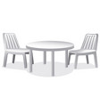 plastic chairs and table vector image vector image