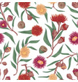 seamless floral pattern with blooming flowers vector image vector image