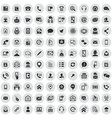 contact us 100 icons universal set for web and ui vector image