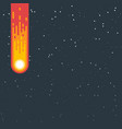 falling meteor on dark background vector image vector image