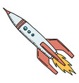 flying rocket doodle color space shuttle icon vector image vector image