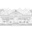 garden house coloring vector image vector image