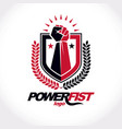 symbol created using clenched fist of athletic vector image
