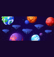 floating platform space game level ui background vector image