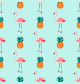seamless tropical pattern with flamingos vector image