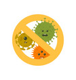 stop microbes cartoon vector image