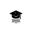 isolated black and white color bachelor hat vector image
