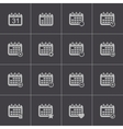black calendar icons set vector image vector image