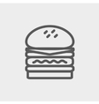 double burger thin line icon vector image