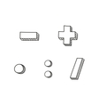 hand drawn icon isolated on white background vector image