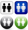 male female buttons vector image vector image