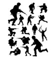 silhouettes soldier vector image