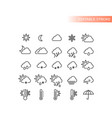 weather forecast line icon set vector image