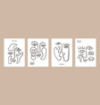 abstract faces posters collection vector image