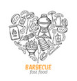 barbecue hand drawn banner vector image