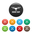drone shop icons set color vector image vector image