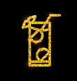 golden cocktail flat icon mojito vector image